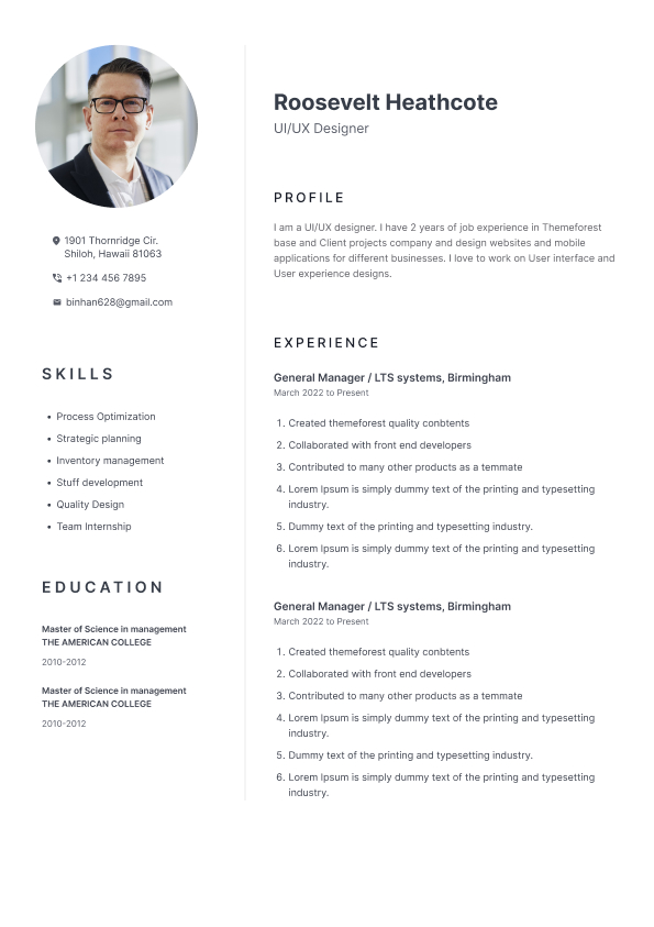 Resume Template Orbit